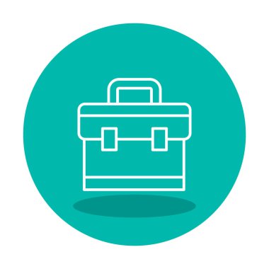 Evrak çantası vektör düz simgesi. İş durumu simgesi, bavul emojisi, vektör illüstrasyonu