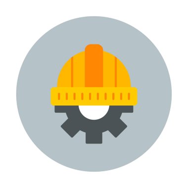 Cogwheel ikon vektör illüstrasyon tasarımlı kask               