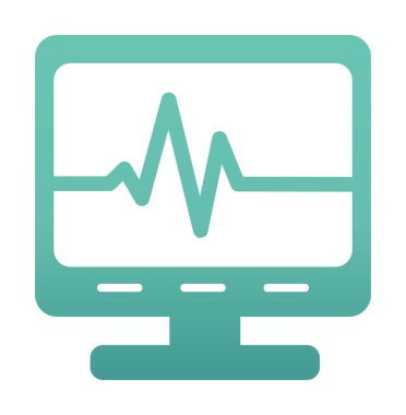 Ecg Okuma simgesi, vektör illüstrasyonu  