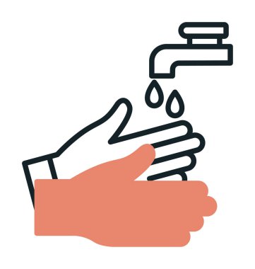 Basit El Yıkama simgesi, vektör illüstrasyonu