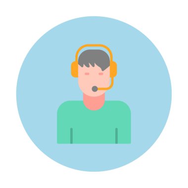 Müşteri Hizmetleri Ajanı simge tasarım ögesi vektörü