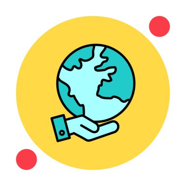 earth icon, vector illustration simple design