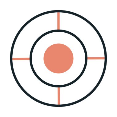 Basit hedef simgesi, hedef, vektör illüstrasyonu