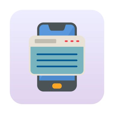 Basit Akıllı Telefon Tarayıcı simgesi, vektör illüstrasyonu