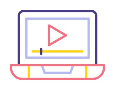 Video Ad simgesi vektör illüstrasyonu