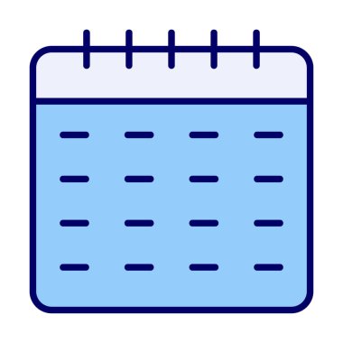 Takvim düzlüğü simgesi, vektör illüstrasyonu 