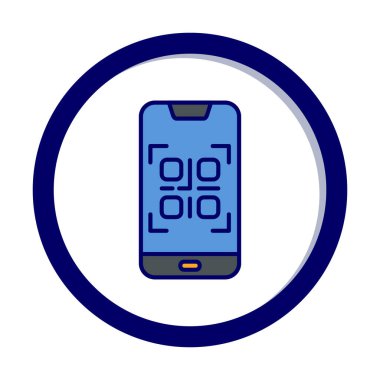 Basit Smartphone QR Kod simgesi, vektör illüstrasyonu