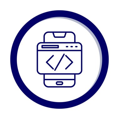 Beyaz arkaplanda akıllı telefon kodlama vektör çizimi