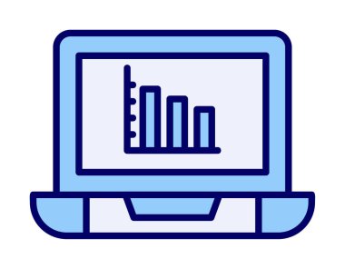 Çevrimiçi Bar Grafik simgesi vektör illüstrasyonu