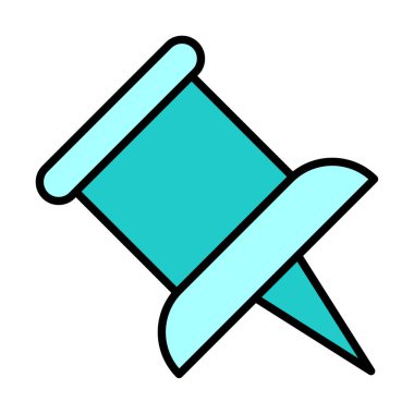 İğne simgesine bas. vektör illüstrasyonu