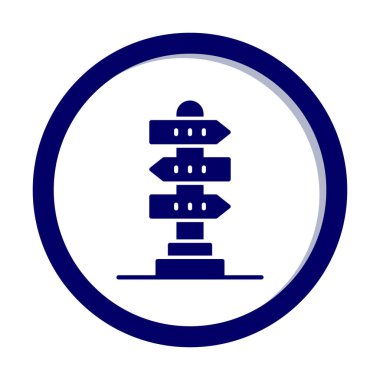 Beyaz arkaplanda yön vektörü illüstrasyonu