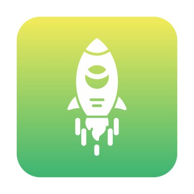 Basit uzay gemisi simgesi, vektör illüstrasyonu