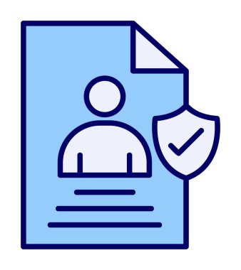 Veri güvenlik simgesi vektör illüstrasyonuna sahip kullanıcı