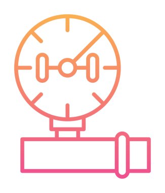 Düz vektör manometre simgesini ölç. Gaz basıncı. Hava göstergesi izole edildi