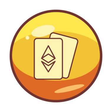 ethereum kartları simgesi, vektör illüstrasyonu