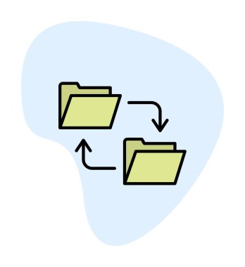 Basit Veri Aktarımı simgesi, vektör illüstrasyonu