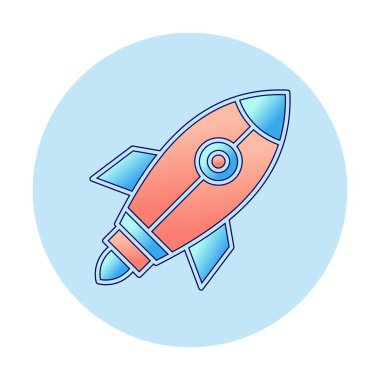 Roketin vektör çizimi. Başlangıç konsepti