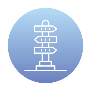 Beyaz arkaplanda yön vektörü illüstrasyonu