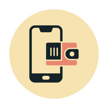 m-cüzdan vektör çizim tasarım ile Smartphone aygıtı