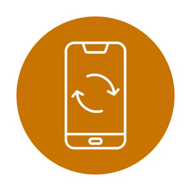 Smartphone Veri Eşzamanlamasının vektör çizimi 