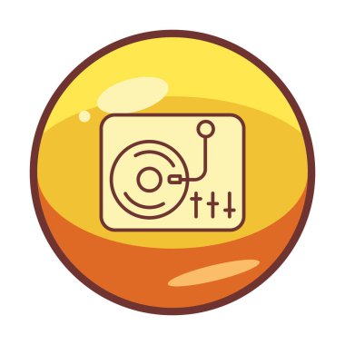 Basit vinil oynatıcı Turntable simgesi, vektör illüstrasyonu