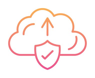 Vektör simgesi yükle, bulut depolama sembolü. Web sitesi veya mobil uygulama için modern, basit düz vektör çizimi