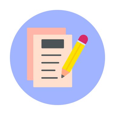 Basit not defteri arayüzü simgesi, vektör illüstrasyonu