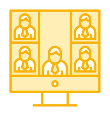 Konferans çağrısı ikon vektör illüstrasyonu