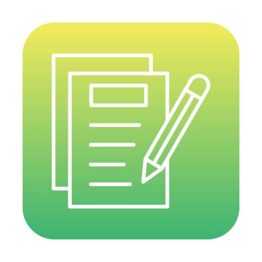 Basit not defteri arayüzü simgesi, vektör illüstrasyonu