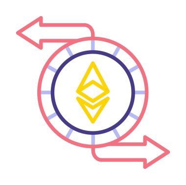 Ethereum Exchange web simgesi, vektör illüstrasyonu. ethereum işareti, kripto para birimi resmi