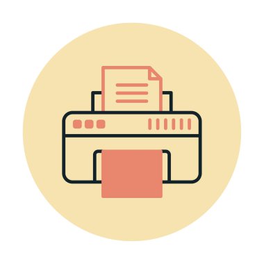 yazıcı simgesi web basit illüstrasyon