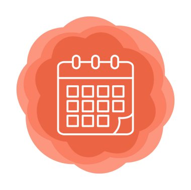 Takvim düzlüğü simgesi, vektör illüstrasyonu 