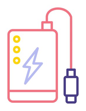 Power Bank web simgesi beyaz arkaplanda izole edildi