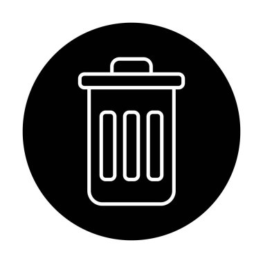 Çöp kutusu vektörü düz simge tasarımı