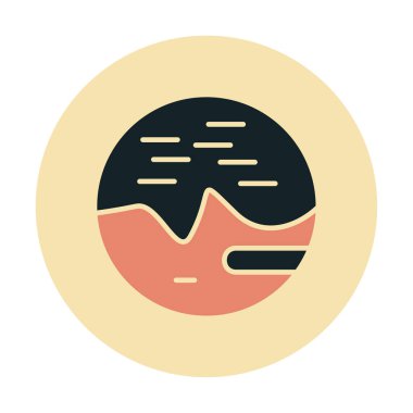 Gezegen ve vektör illüstrasyonlu uzay simgesi