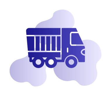 Web ve mobil uygulama tasarımınız için kamyon simgesi vektörü, kamyon logosu konsepti