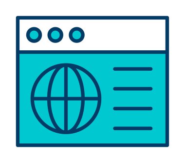 Basit web sitesi arayüzü simgesi, vektör illüstrasyonu