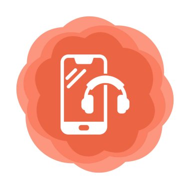 Kulaklık simgesi illüstrasyonlu akıllı telefon