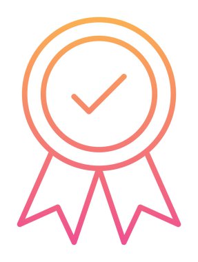 Onaylanmış madalya simgesi, vektör illüstrasyonu.