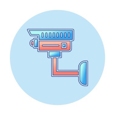 Basit bir CCTV kamera simgesi, vektör illüstrasyonu