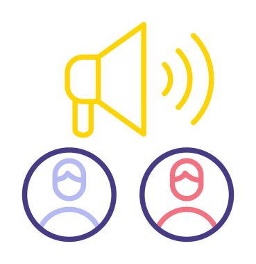 Kamu Tanıtım simgesi vektör illüstrasyonu