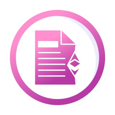 Ethereum Kağıt Belgesi Simgesi, Vektör Tasarım İllüstrasyonu