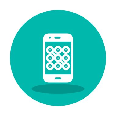 Mobil güvenlik, akıllı telefon ikonu. vektör illüstrasyonu