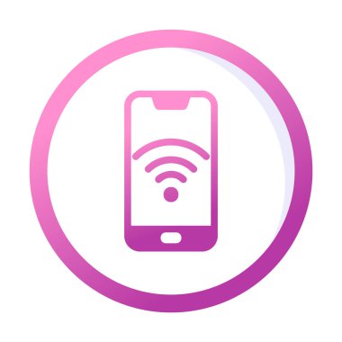 Akıllı telefon kablosuz interneti. Web simgesi basit illüstrasyon
