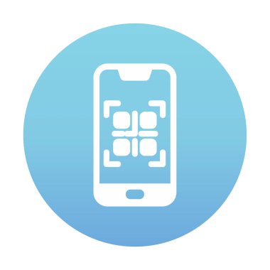Basit Smartphone QR Kod simgesi, vektör illüstrasyonu