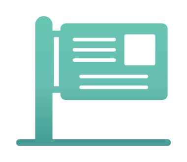 Reklam panosu. Web simgesi basit illüstrasyon