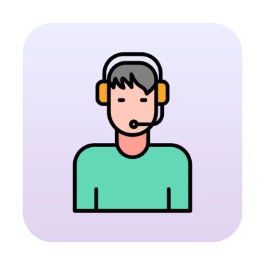 Müşteri Hizmetleri Ajanı simge tasarım ögesi vektörü