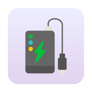Power Bank web simgesi beyaz arkaplanda izole edildi