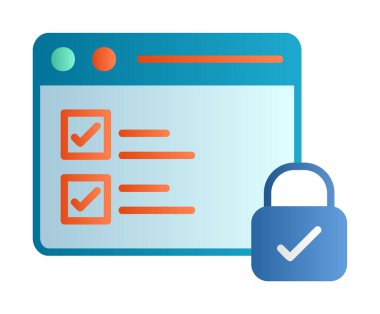 Basit güvenli veri simgesi, vektör illüstrasyonu