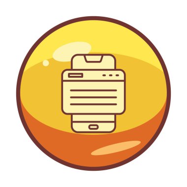 Basit Akıllı Telefon Tarayıcı simgesi, vektör illüstrasyonu